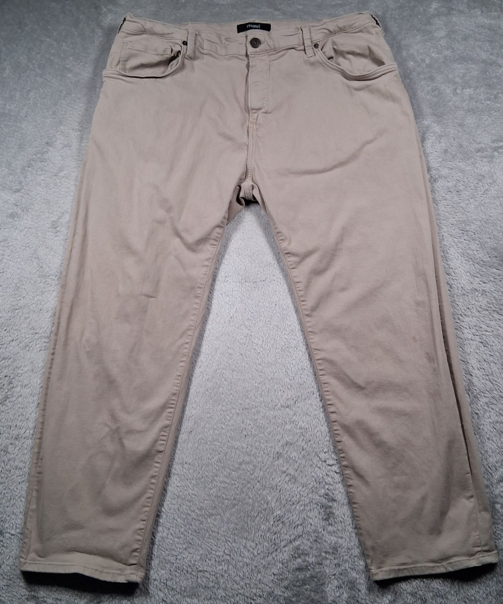 Mavi Zach Jeans Mens 36x28 Beige Straight Leg Stretch Denim Casual Pants